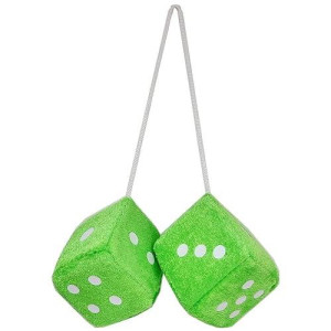 [2 Dice 1 Pair White Fuzzy] Retro Car Hanging Dice For Car Mirror White (Nostalgic 80�S Fuzzy Car Dice For Mirror) Plush Car Decorative Hanging Ornaments Accessories (Set Of 1)