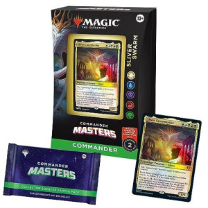 Magic The Gathering Commander Masters Commander Deck - Sliver Swarm (100-Card Deck 2-Card Collector Booster Sample Pack + Accessories)