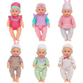 Deao Baby Doll Clothes For 12 13 14 Inch Dolls,6 Sets Doll Clothes And Accessories,Dress Up Fun,Doll Outfits Accessories Underwear For Doll Gift (Doll Not Included)