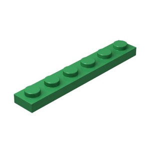 Classic Building Bulk 1X6 Plate, Green Plates 1X6, 100 Piece, Compatible With Lego Parts And Pieces 3666(Color:Green)