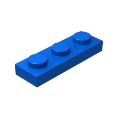classic Building Bulk 1x3 Plate, Blue Plates 1x3, 100 Piece, compatible with Lego Parts and Pieces 3623( color:Blue)