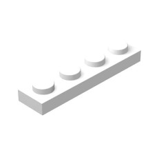 Classic Building Bulk 1X4 Plate, White Plates 1X4, 100 Piece, Compatible With Lego Parts And Pieces 3710(Color:White)