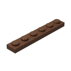 Classic Building Bulk 1X6 Plate, Brown Plates 1X6, 100 Piece, Compatible With Lego Parts And Pieces 3666(Color:Brown)