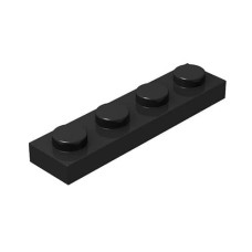 Classic Building Bulk 1X4 Plate, Black Plates 1X4, 100 Piece, Compatible With Lego Parts And Pieces 3710(Color:Black)