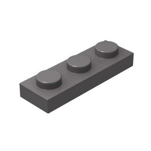 Classic Building Bulk 1X3 Plate, Dark Grey Plates 1X3, 100 Piece, Compatible With Lego Parts And Pieces 3623(Color:Dark Grey)