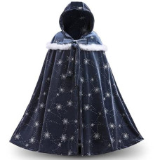 Purfeel 2023 Girls Fleece Warm Hooded Cape Kids Princess Cape For Elsa