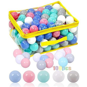 Langxun 100Pcs Soft Plastic Ball Pit Balls - Plastic Toy Balls For Kids - Ideal Baby Toddler Ball Pit, Ball Pit Play Tent, Baby Pool Water Toys, Kiddie Pool, Party Decoration, Photo Booth Props