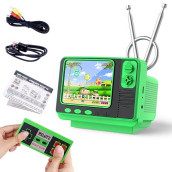 Retro Video Games Console For Kids Adults Built-In 308 Classic Electronic Game 3.0'' Screen Mini Tv Games Console Support Tv Output And Usb Charging Birthday Xmas Gift For Boys Girl 4-12 (Green)