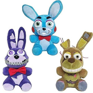 Ktveih 3Pcs Springtrap Nightmare Bonnie Toy Bonnie Plushies Set Stuffed Animal Doll Fan Made Plush Toy For Boy Girl Plush Gift