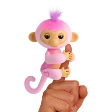 Fingerlings 2023 New Interactive Baby Monkey Reacts To Touch - 70+ Sounds & Reactions - Harmony (Pink)
