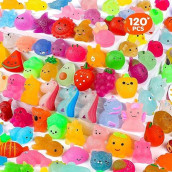 Orwine Squishies 120Pcs Mochi Squishy Toys 3Nd Generation Party Favors For Kids Glitter Mini Mochi Animal Squishies Stress Relief Toy Easter Egg Fillers Valentines Goodie Bags Birthday Gifts (Random)