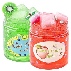 2 Pack Clear Slime, Jelly Cube Slime Pack Add Ins, Slime Party Favors For Kids Stress Relief Toy Crunchy Crystal Slime Making Kit For Girls Boys Ages 6 7 8-12 Easter Birthday New Year Gift Water Slime