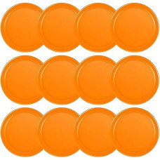 Coopay 12 Pieces Home Air Hockey Pucks 2.5 Inches Heavy Replacement Pucks For Game Tables Equipment Accessories, 12 Grams (Orange)