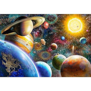 Jigsaw Puzzles 100 Pieces For Kids Youth Families (Space Traveler, Solar System) Pieces Fit Together Perfectly