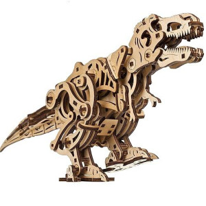 Ugears Dinosaur 3D Model Kits - Jurassic Walking Tyrannosaurus Rex 3D Wooden Puzzles For Adults And All Family- Dinosaur Model Kit Wooden Puzzles - Diy Mechanical Wooden T Rex Dinosaur 3D Puzzle