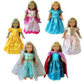 Reeraa 8 Pcs 18 Inch Doll Clothes And Accessories Queen And Princess Dress Gowns For American 18 Inch Girl Doll Clothes Gift