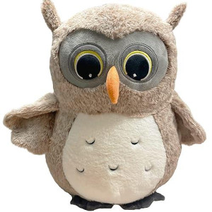 Ryttir 15.7 Inch Chubby Gray Big Owl Stuffed Animals Plush, Adventure Stuffed Owl Toy, Brave Boy'S And Girl'S Room Owls Plush Decor, Funny Stuffed Owl Gifts For Kids And Women