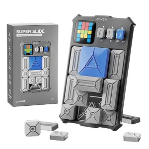 Giiker Super Slide Puzzle Games, Original 500+ Challenges Brain Teaser Puzzle, Stem Toys For Kids, Teens, Travel Games Birthday Gifts For Boys Girls, Activities For Road Trips & Car Rides -Moon Grey