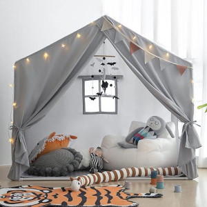 Kids Play Tent, Razee Large Playhouse Tent Indoor, Play House Kids Tent Castle Tent For Girls Boys, Play Cottage (Grey)