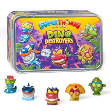 Superthings Tin Dino Destroyers - Tin With 5 Superthings Exclusive Dinosaurs With Metallic Effect