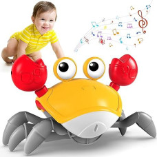 Crawling Crab Baby Toy, Tummy Time Toys, Sensing Interactive Walking Dancing Toy For Crawling Baby Induction Crabs With Music Sounds, Infant Fun Birthday Gifts Entertainment For Toddler Baby Boy Girl