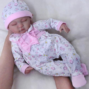 Charex Reborn Baby Dolls Girl With Realistic Veins, 17 Inch Sleeping Newborn Baby Doll, Lifelike Vinyl Reborn Doll With Weighted Soft Cloth Body, Real Baby Doll, Birthday Gift Set For Kids Age 3+