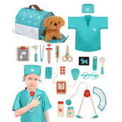 Lehoo Castle Doctor Kit For Kids, Vet Play Sets For Kids, Veterinarian Kit For Kids, Pretend Play Doctor Set With Dog Bag, Medical Kits Doctor Toys Gift For Kids Boys Girls Aged 3 4 5 6