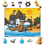 Just Smarty Pirate Jigsaw Puzzles For Kids Ages 4-8 Years 56 Pieces Pirate Ship Toddler Puzzles Pirate Puzzle For Boys And Girls Treasure Hunt Puzzles For Kids Ages 6-8 Pirate Children Puzzles