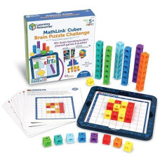 Learning Resources Mathlink Cubes Brain Puzzle Challenge, 80 Pieces, Ages 5+, Linking Cubes, Connecting Cubes, Math Manipulative, Counting Cube, Stocking Stuffers