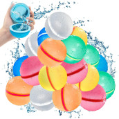 Reusable Water Balloons Quick Fill Soft Silicone Self Sealing Water Balls Outdoor Water Toys With Mesh Bag For Outdoor Summer Fun Party Kids Outside Play Water Games Gift Pool Activity (18Pack)