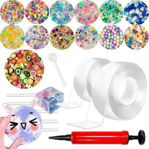 Nano Tape Bubble Kit, Double Sided Tape Diy Craft Kit, Cool Stuff For Girls, Cute Stuff, Cool Things For Kids, Party Favors Toys For Girls, Boys, Kids 3,4,5,6,7,8,9,10 Years Old 2Pcs (2"&1.2")