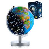 Usa Toyz Illuminated Globe For Kids Learning- Globes Of The World With Stand 3-In-1 Stem Kids Globe, Constellation Night Light Desk World Globe Lamp Built-In Led Light, Non-Tip Metal Base, 9.75 Tall