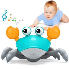 Aitbay Crawling Crab Baby Toy - Gifts For 3 4 5 Years Old Tummy Time Baby Walking Toys 6-12 12-18 Led Music Light Rechargeable Sensory Toys For 3-6 6-12 Infant Toddler Boys Girls Birthday Gifts