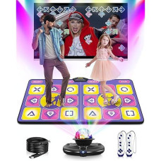 Acelufly Double Dance Mat - Wireless Electronic Dance Mat For Tv With Camera, Anti-Slip Fitness Dance Pad For Kids & Adults, Dance Game Mat Toy Gift For 3-12 Year Old Girls & Boys (Purple)