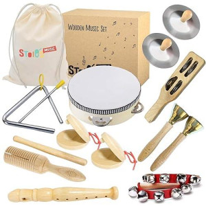 Stoie?S Wooden Music Set, Percussion Kids Musical Instruments, Montessori Unique Play Toddler Musical Instruments For Kids Ages 3, 5, 9, 12- Baby Musical Toys, Baby Musical Instruments