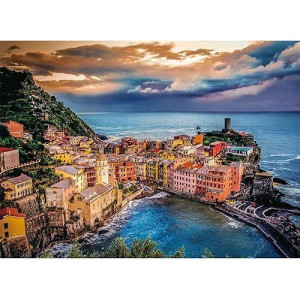 Sitimmger Jigsaw Puzzles 500 Pieces For Adults Cinque Terre Sunset Landscape Challenging Puzzle Natural Scene Hard Puzzles Great Gift For Boys And Girls Family Fun Puzzle Games Toys 14.5" X 20�