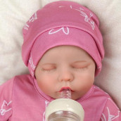 Jizhi 16-In Reborn Baby Girl Realistic-Newborn Baby Doll Sleeping Girl Real Life Baby Dolls With Feeding Kit & Gift Box