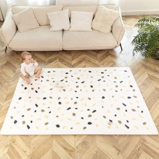 Stylish Baby Play Mat 72X48 Inches - 6 Xxl Foam Floor Tiles For Kids Terazzo Design - 20% Thicker Playmat For Baby Crawling, Tummy Time, Playpen - Non-Toxic, Odorless Foam Play Mat For Floor