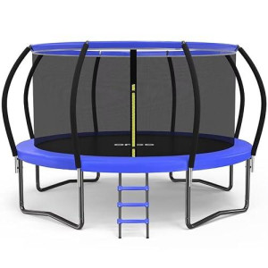 Orcc 1200Lbs Weight Capacity 16 15 14 12 10Ft Trampoline For Kids And Adults Outdoor Trampolines With Safety Enclosure Net Wind Stakes Non-Slip Ladder