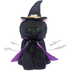 My Oli Plush Black Cat Stuffed Animals Soft Plush Black Cat Toys With Witch Hat And Cloak Cat Plush Toys Gifts For Kids Party Decoration