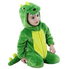 Qiaoniuniu Halloween Baby Green Dinosaur Costumes Toddler Outfit Infants Cosplay Romper 4-5 Years