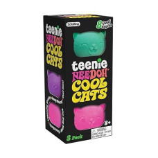 Schylling Needoh Teenie Cool Cat - Sensory Fidget Toy - 3 Mini Groovy Globs In Assorted Colors - Ages 3 To Adult (Pack Of 1)