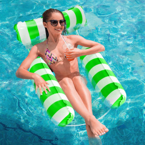 Pool Floats, Inflatable Pool Floats Hammock, Swimming Pool Float Adult Inflatable Water Hammock,Multi-Purpose Pool Hammock (Saddle, Lounge Chair, Hammock, Drifter) For Adults Kids Vacation(Green)