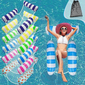 Pool Floats, 6 Pack Inflatable Pool Floats Hammock, Swimming Pool Float Adult Inflatable Water Hammock,Multi-Purpose Pool Hammock (Saddle, Lounge Chair, Hammock, Drifter) For Adults Kids Vacation