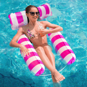 Pool Floats, Inflatable Pool Floats Hammock, Swimming Pool Float Adult Inflatable Water Hammock,Multi-Purpose Pool Hammock (Saddle, Lounge Chair, Hammock, Drifter) For Adults Kids Vacation(Pink)