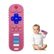 Yapromo Babay Teething Toys,Reomte Teether Toys, Silicone Chew Toy For Babies 18+ Months, Remote Control Shape Teething Toys, Early Educational Toy Bpa Free & Refrigerator Safe (Pink02)