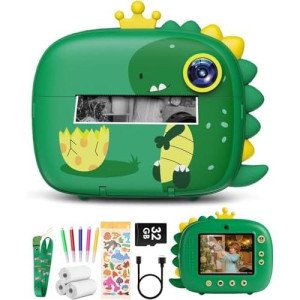 Kids Instant Camera For 3-8 Toddlers Boys Girls Christmas Birthday Gifts 2.4 Inch Screen 12Mp / 1080P Hd Video Camera Baby Instant Print Digital Camera