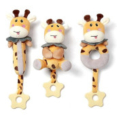 Tumama Baby Rattles 0-6 Months, 3 Pcs Giraffe Baby Plush Rattles Sensory Toys With Teethers, Newborn Gifts For Babies 0-6 Months