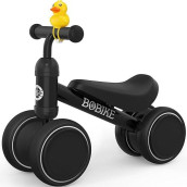Baby Balance Bike Toys For 10-24 Months Kids Toy Boy And Girls Gifts Toddler Best First Birthday Gift Children Walker No Pedal Infant 4 Wheels Bicycle � (Black)