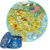 Usa State Map Jigsaw Puzzles - 150 Piece Map Of The Usa Puzzle For Kids From 100% Recycled Card - Puzzle Of Usa Map For Kids Learning Resources - For Children Ages 5+ By Boppi